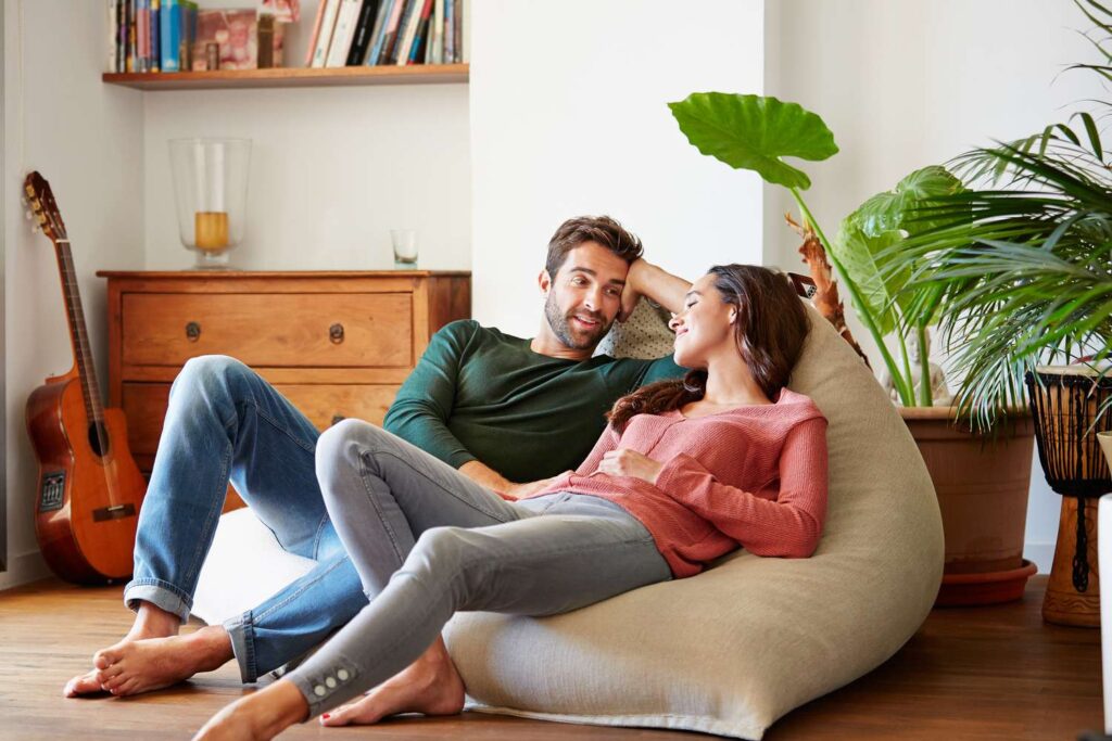  A calm discussion between two people at home